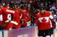 SOCHI, RUSSIA - FEBRUARY 16: Drew Doughty #8 of Canada celebrates with his teammates after scoring a goal in the first period against Tuukka Rask #40 of Finland during the Men's Ice Hockey Preliminary Round Group B game on day nine of the Sochi 2014 Wint