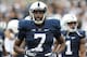 Nov 2, 2013; University Park, PA, USA; Penn State Nittany Lions wide receiver Geno Lewis (7) prior to the game against the Illinois Fighting Illini at Beaver Stadium. Penn State defeated Illinois 24-17. Mandatory Credit: Matthew O'Haren-USA TODAY Sports