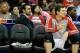 HOUSTON, TX - NOVEMBER 19: Omer Asik #3 of the Houston Rockets waits on the bench during the game against the Boston Celtics at the Toyota Center on November 19, 2013 in Houston, Texas. NOTE TO USER: User expressly acknowledges and agrees that, by downlo