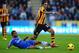 HULL, ENGLAND - JANUARY 11: Ashley Cole of Chelsea tackles Ahmed Elmohamady of Hull City during the Barclays Premier League match between Hull City and Chelsea at KC Stadium on January 11, 2014 in Hull, England. (Photo by Laurence Griffiths/Getty Images