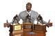 ORLANDO, FL - APRIL 18: Dwight Howard of the Orlando Magic poses for a portrait after being presented the 2010-11 KIA NBA Defensive Player of the Year Award on April 18, 2011 at the Amway Center in Orlando, Florida. Howard becomes the first player to ear