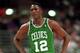 CHICAGO - DECEMBER 3: Dominique Wilkins #12 of the Boston Celtics looks on during a game against the Chicago Bull on December 4, 1994 at United Center in Chicago, Illinois. The Celtics won 125-109. (Photo by Jonathan Daniel/Getty Images)