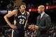 CLEVELAND, OH - JANUARY 28: Head coach Monty Williams of the New Orleans Pelicans talks to Anthony Davis #23 during a break in the action against the Cleveland Cavaliers at The Quicken Loans Arena on January 28, 2014 in Cleveland, Ohio. NOTE TO USER: Use