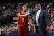 DALLAS, TX - FEBRUARY 3: Jarrett Jack #1 of the Cleveland Cavaliers talking to Head Coach Mike Brown during a game against the Dallas Mavericks on February 3, 2014 at the American Airlines Center in Dallas, Texas. NOTE TO USER: User expressly acknowledges