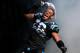 CHARLOTTE, NC - JANUARY 12: Greg Hardy #76 of the Carolina Panthers runs onto the field during player introductions against the San Francisco 49ers during the NFC Divisional Playoff Game at Bank of America Stadium on January 12, 2014 in Charlotte, North C
