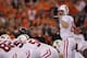GLENDALE, AZ - JANUARY 02: Andrew Luck #12 of the Stanford Cardinal gestures at the line against the Oklahoma State Cowboys during the Tostitos Fiesta Bowl on January 2, 2012 at University of Phoenix Stadium in Glendale, Arizona. (Photo by Doug Pensinge