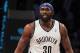 Jan 6, 2014; Brooklyn, NY, USA; Brooklyn Nets power forward Reggie Evans (30) looks on against the Atlanta Hawks during the third quarter of a game at Barclays Center. The Nets defeated the Hawks 91-86. Mandatory Credit: Brad Penner-USA TODAY Sports