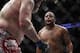 Oct 19, 2013; Houston, TX, USA; Daniel Cormier (red gloves) fights against Roy Nelson (blue gloves) in their heavyweight bout during UFC 166 at Toyota Center. Mandatory Credit: Andrew Richardson-USA TODAY Sports