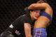 Apr 27, 2013; Newark, NJ, USA; Sara McMann (black shorts) competes against Sheila Gaff (blue shorts) during UFC 159 at the Prudential Center. Mandatory Credit: Brad Penner-USA TODAY Sports