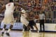 Feb 19, 2014; Gainesville, FL, USA; Auburn Tigers guard Chris Denson (3) drives to the basket as Florida Gators guard/forward DeVon Walker (25) defends during the first half at Stephen C. O'Connell Center. Mandatory Credit: Kim Klement-USA TODAY Sports