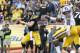 Jan 1, 2014; Tampa, Fl, USA; Iowa Hawkeyes quarterback Jake Rudock (15) throws the ball during the second half against the LSU Tigers at Raymond James Stadium. LSU Tigers defeated the Iowa Hawkeyes 21-14. Mandatory Credit: Kim Klement-USA TODAY Sports