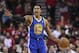 Dec 6, 2013; Houston, TX, USA; Golden State Warriors shooting guard Kent Bazemore (20) brings the ball up the court during the fourth quarter against the Houston Rockets at Toyota Center. The Rockets defeated the Warriors 105-83. Mandatory Credit: Troy T