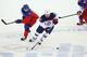 SOCHI, RUSSIA - FEBRUARY 19: Phil Kessel #81 of the United States skates with the puck against the Czech Republic during the Men's Ice Hockey Quarterfinal Playoff on Day 12 of the 2014 Sochi Winter Olympics at Shayba Arena on February 19, 2014 in Sochi,