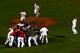 BOSTON, MA - OCTOBER 30: The Boston Red Sox celebrate after defeating the St. Louis Cardinals in Game Six of the 2013 World Series at Fenway Park on October 30, 2013 in Boston, Massachusetts. The Boston Red Sox defeated the St. Louis Cardinals 6-1. (Pho