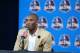 NEW ORLEANS, LA - FEBRUARY 16: Kobe Bryant #24 of the Western Conference All-Stars talks to the media during the 2014 NBA All-Star Game at Smoothie King Center on February 16, 2014 in New Orleans, Louisiana. NOTE TO USER: User expressly acknowledges and a