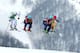 SOCHI, RUSSIA - FEBRUARY 21: (L-R) Ophelie David of France, Kelsey Serwa of Canada, Marielle Thompson of Canada and Anna Holmlund of Sweden compete in the Freestyle Skiing Womens' Ski Cross Final on day 14 of the 2014 Winter Olympics at Rosa Khutor Extre