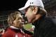 Alabama head coach Nick Saban (left) and South Carolina head coach Steve Spurrier (right)
