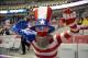 Feb 20, 2014; Sochi, RUSSIA; A fan identified only as The Flag poses for a photo before the women's ice hockey gold medal game between USA and Canada during the Sochi 2014 Olympic Winter Games at Bolshoy Ice Dome. Mandatory Credit: Richard Mackson-USA TOD