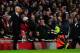LONDON, ENGLAND - FEBRUARY 19: Arsene Wenger manager of Arsenal appeals to Arjen Robben of Bayern Muenchen during the UEFA Champions League Round of 16 first leg match between Arsenal and FC Bayern Muenchen at Emirates Stadium on February 19, 2014 in Lon