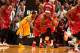 MIAMI, FL - DECEMBER 18: LeBron James #6 of the Miami Heat drives against Paul George #24 of the Indiana Pacers on December 18, 2013 at American Airlines Arena in Miami, Florida. NOTE TO USER: User expressly acknowledges and agrees that, by downloading an