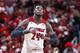 LOUISVILLE, KY - FEBRUARY 18: Montrezl Harrell #24 of the Louisville Cardinals celebrates after a basket against the South Florida Bulls during the first half of the game at KFC Yum! Center on February 18, 2014 in Louisville, Kentucky. (Photo by Joe Robbi