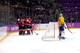 SOCHI, RUSSIA - FEBRUARY 23: Chris Kunitz #14 of Canada celebrates with teammates Drew Doughty #8, Marc-Edouard Vlasic #44 and Sidney Crosby #87 after scoring a third-period goal against Henrik Lundqvist #30 of Sweden during the Men's Ice Hockey Gold Med