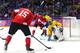 SOCHI, RUSSIA - FEBRUARY 23: Ryan Getzlaf #15 of Canada attacks the goal tended by Henrik Lundqvist #30 of Sweden during the Men's Ice Hockey Gold Medal match on Day 16 of the 2014 Sochi Winter Olympics at Bolshoy Ice Dome on February 23, 2014 in Sochi,