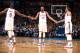 OKLAHOMA CITY, OK - FEBRUARY 23: Kevin Durant #35 of the Oklahoma City Thunder, Russell Westbrook #0 of the Oklahoma City Thunder, and Serge Ibaka #9 of the Oklahoma City Thunder react during a game at Chesapeake Energy Arena on February 23, 2014 in Oklah