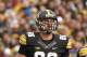 IOWA CITY, IOWA - OCTOBER 26: Tight end C.J. Fiedorowicz #86 of the Iowa Hawkeyes during a break in the action in the second quarter against the Northwestern Wildcats on October 26, 2013 at Kinnick Stadium in Iowa City, Iowa. Iowa won 17-10. (Photo by M