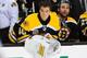 BOSTON, MA - FEBRUARY 8: Tuukka Rask #40 of the Boston Bruins watches the third period against the Ottawa Senators at the TD Garden on February 8, 2014 in Boston, Massachusetts. (Photo by Brian Babineau/NHLI via Getty Images)