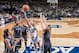 Feb 23, 2014; South Bend, IN, USA; Notre Dame Fighting Irish guard Kayla McBride (21) goes up for a shot as Duke Blue Devils guard Tricia Liston (32) defends in the first half at the Purcell Pavilion. Notre Dame won 81-70. Mandatory Credit: Matt Cashore-U