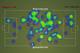 Marouane Fellaini's heatmap against Crystal Palace