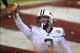 Dec 20, 2012; San Diego, CA, USA; Brigham Young Cougars linebacker Kyle Van Noy (3) celebrates after running back an interception for a touchdown during the fourth quarter against the San Diego State Aztecs at Qualcomm Stadium. Mandatory Credit: Jake Roth