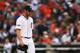 DETROIT, MI - OCTOBER 15: Justin Verlander #35 of the Detroit Tigers walks to the dugout during Game Three of the American League Championship Series against the Boston Red Sox at Comerica Park on October 15, 2013 in Detroit, Michigan. (Photo by Mike Eh