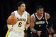 February 23, 2014; Los Angeles, CA, USA; Los Angeles Lakers shooting guard Kent Bazemore (6) moves the ball up court against the Brooklyn Nets during the second half at Staples Center. Mandatory Credit: Gary A. Vasquez-USA TODAY Sports