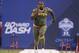 Feb 22, 2014; Indianapolis, IN, USA; Auburn Tigers offensive lineman Greg Robinson runs the 40 yard dash during the 2014 NFL Combine at Lucas Oil Stadium. Mandatory Credit: Brian Spurlock-USA TODAY Sports