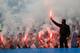 ST. PETERSBURG, RUSSIA - AUGUST 17: FC Zenit St. Petersburg supporters light flares during the Russian Premier League match between FC Zenit St. Petersburg and FC Anzhi Makhachkala at the Petrovsky stadium on August 17, 2013 in St. Petersburg, Russia. (Ph