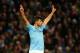 MANCHESTER, ENGLAND - JANUARY 18: Sergio Aguero of Manchester City celebratesafter scoring his team's fourth goal during the Barclays Premier League match between Manchester City and Cardiff City at the Etihad Stadium on January 18, 2014 in Manchester, E