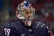 Feb 15, 2014; Sochi, RUSSIA; USA goalie Ryan Miller (39) before a men's preliminary round ice hockey game against Russia during the Sochi 2014 Olympic Winter Games at Bolshoy Ice Dome. Mandatory Credit: Jayne Kamin-Oncea-USA TODAY Sports