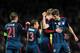 LONDON, ENGLAND - FEBRUARY 19: Thomas Mueller of Bayern Muenchen celebrates with Philipp Lahm of Bayern Muenchen after scoring the second goal during the UEFA Champions League Round of 16 first leg match between Arsenal and FC Bayern Muenchen at Emirates