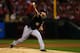 ST LOUIS, MO - OCTOBER 09: Gerrit Cole #45 of the Pittsburgh Pirates throws the first pitch of the first inning against the St. Louis Cardinals during Game Five of the National League Division Series at Busch Stadium on October 9, 2013 in St Louis, Misso