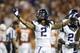 AUSTIN, TX - NOVEMBER 22: Jason Verrett #2 of the TCU Horned Frogs celebrates after an interception that lead to the TCU victory over the Texas Longhorns on November 22, 2012 at Darrell K Royal-Texas Memorial Stadium in Austin, Texas. (Photo by Cooper N