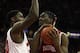Feb 25, 2014; Madison, WI, USA; Indiana Hoosiers forward Noah Vonleh (1) looks to shoot as Wisconsin Badgers forward Nigel Hayes (right) defends during the first half at the Kohl Center. Mandatory Credit: Mary Langenfeld-USA TODAY Sports