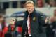 PIRAEUS, GREECE - FEBRUARY 25: Manchester United manager David Moyes reacts on the touchline during the UEFA Champions League Round of 16 first leg match between Olympiacos FC and Manchester United at Karaiskakis Stadium on February 25, 2014 in Piraeus,