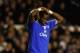 LIVERPOOL, ENGLAND - DECEMBER 06: Louis Saha of Everton reacts to a missed chance during the Barclays Premier League match between Everton and Tottenham Hotspur at Goodison Park on December 6, 2009 in Liverpool, England. (Photo by Jamie McDonald/Getty Im