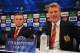 PIRAEUS, GREECE - FEBRUARY 24: Wayne Rooney and manager David Moyes speak to the media during the Manchester United press conference at Karaiskakis Stadium on February 24, 2014 in Piraeus, Greece. (Photo by Michael Regan/Getty Images)