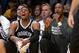 Paul Pierce and Jason Collins cheer on their teammates from the bench in L.A.