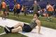 INDIANAPOLIS, IN - FEBRUARY 22: Former Texas A&M offensive lineman Jake Matthews stretches as he gets ready to run the 40-yard dash during the 2014 NFL Combine at Lucas Oil Stadium on February 22, 2014 in Indianapolis, Indiana. (Photo by Joe Robbins/Getty