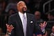 NEW YORK, NY - FEBRUARY 1: Head coach Mike Woodson of the New York Knicks yells to a ref during the second half of a game against the Miami Heat at Madison Square Garden on February. 1, 2014 in New York City. The Heat defeated the Knicks 106-91. NOTE TO