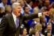 LAWRENCE, KS - JANUARY 11: Head coach Bruce Weber of the Kansas State Wildcats yells from the bench during the game against the Kansas Jayhawks at Allen Fieldhouse on January 11, 2014 in Lawrence, Kansas. (Photo by Jamie Squire/Getty Images)